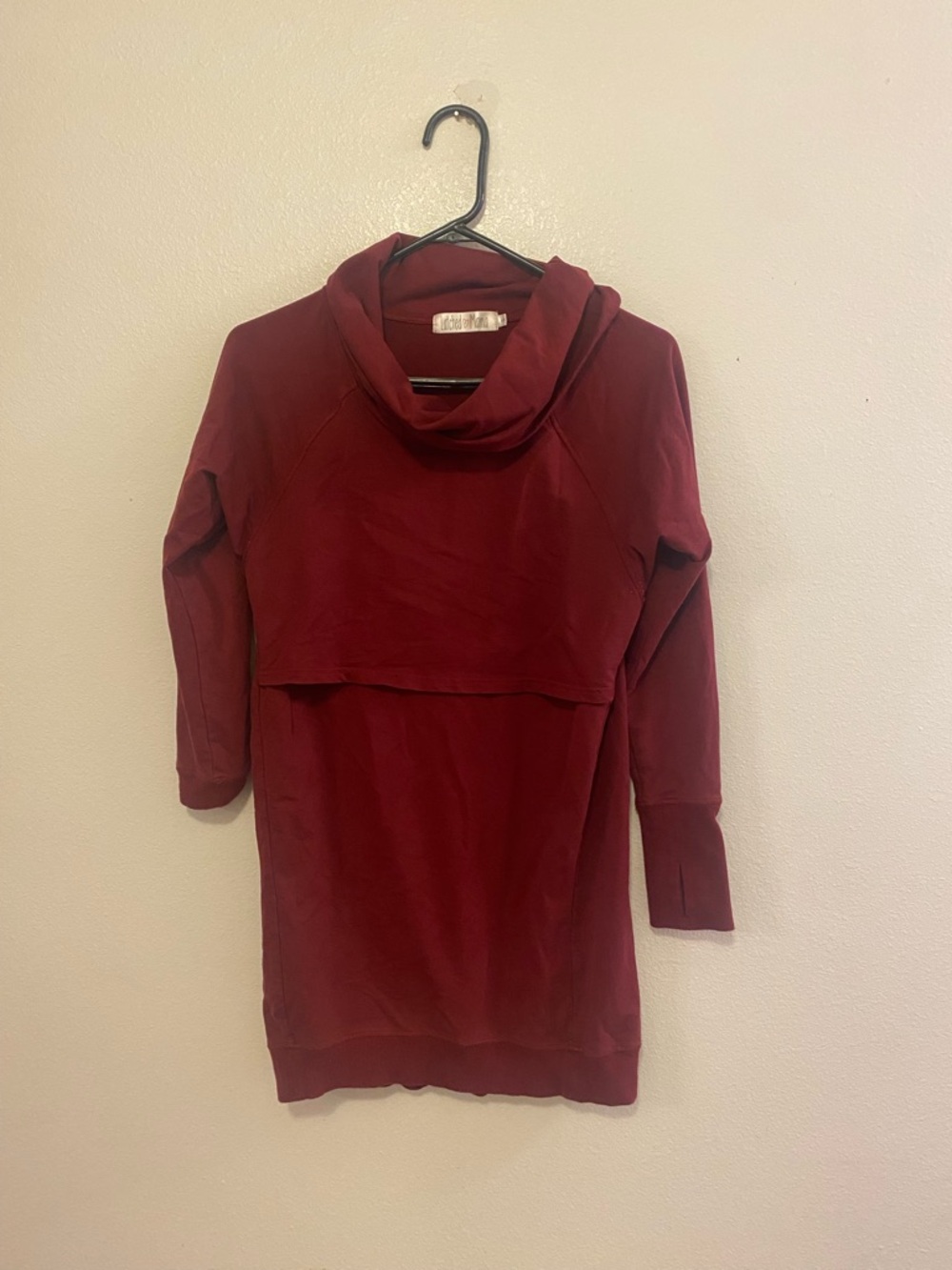 Latched Mama Burgundy Cowl Neck Sweater Tunic